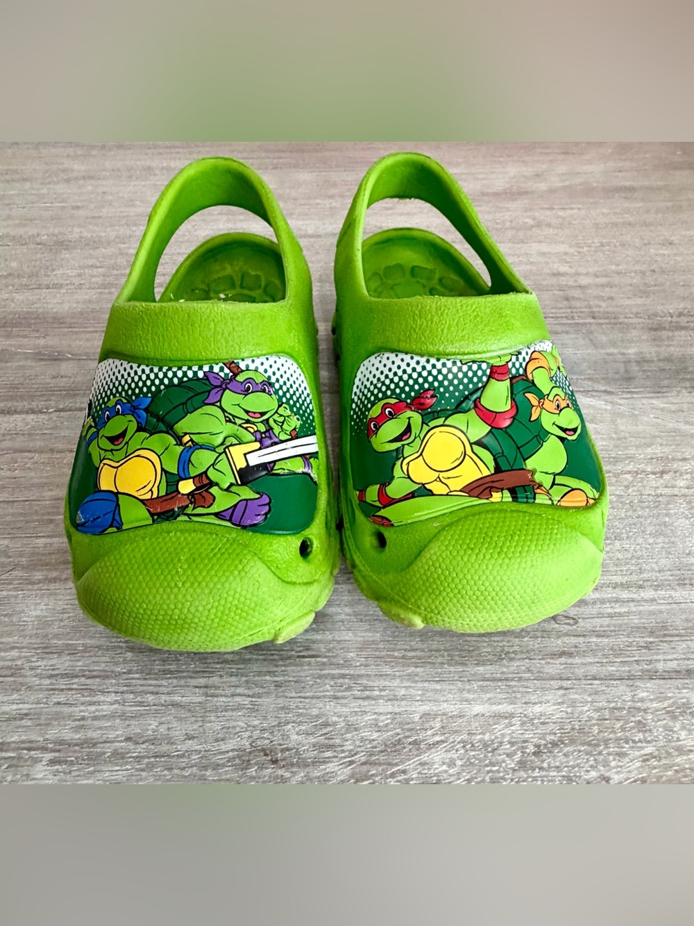 Mutant Ninja Turtles Green Cartoon Slip Resistant Clogs Slides Water Shoes 7/8